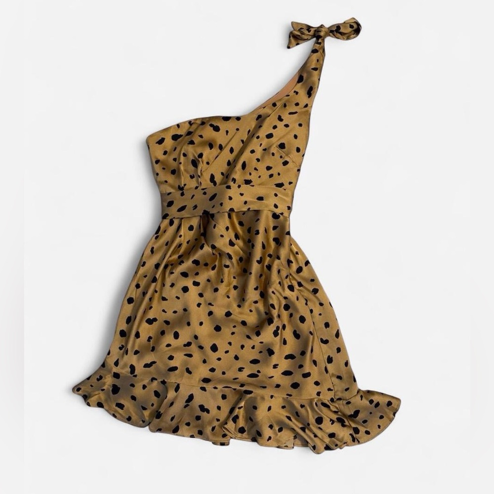 Angel Biba Cheetah Print Mini Dress Size Small Resort Chic Vacation Sun Dress